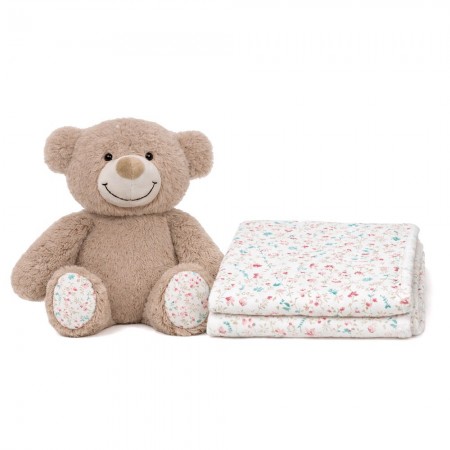 Set orsacchiotto e copertina fiori