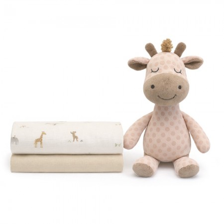 Set peluche e due mussole grandi giraffa