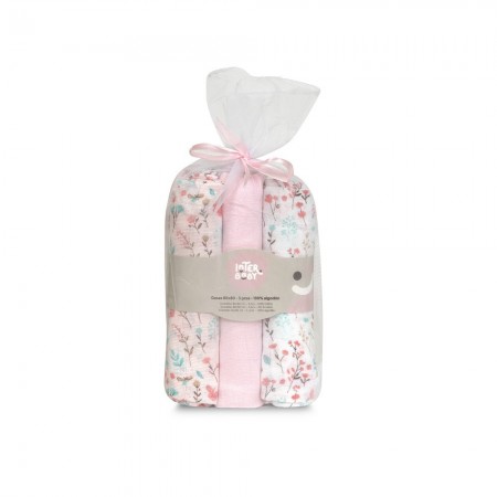 Set tre mussole 80x80 fiori