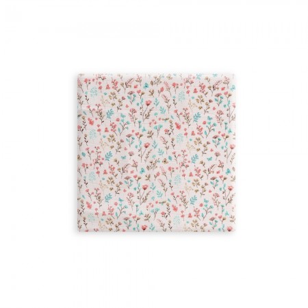 Mussola fiori rosa 120x120