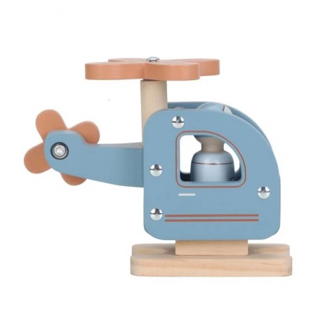 Elicottero con personaggio in legno