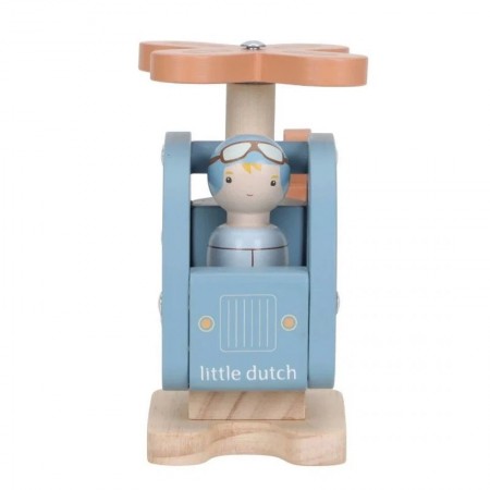 Elicottero con personaggio in legno